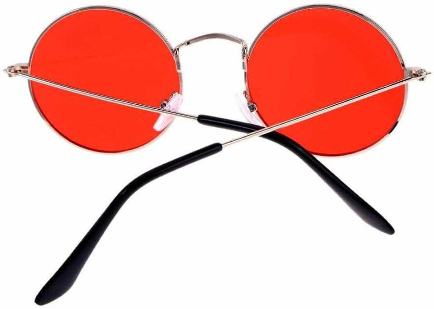 GK Unisex Red Silver Round Sunglass