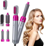 GK 5 in 1 Multifunctional Hair Dryer Styling Tool, Detachable 5-in-1 Multi-Head Hot Air Comb, The Negative Ion Automatic Suction Hair Curler