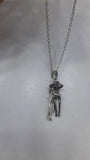 GK Silver and Black Embracing Couple Chain Pendant