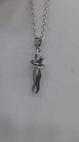 GK Silver and Black Embracing Couple Chain Pendant