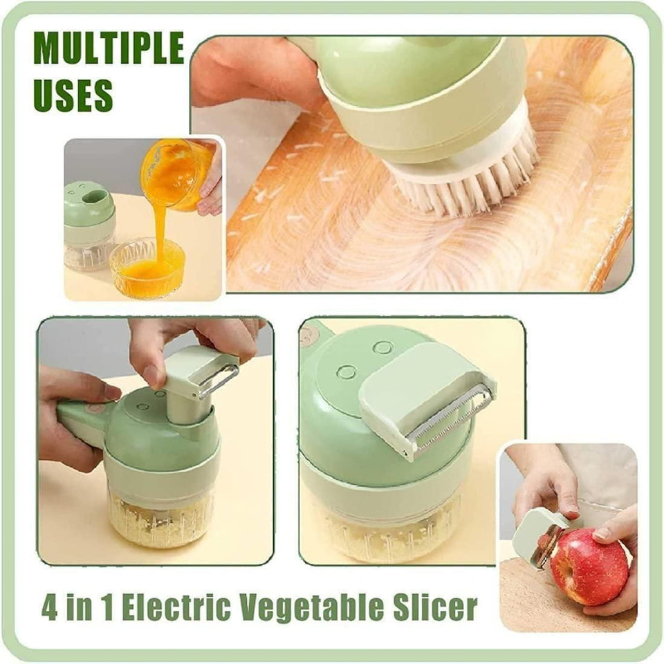 GK 4 in 1 Portable Electric Vegetable Chopper Set