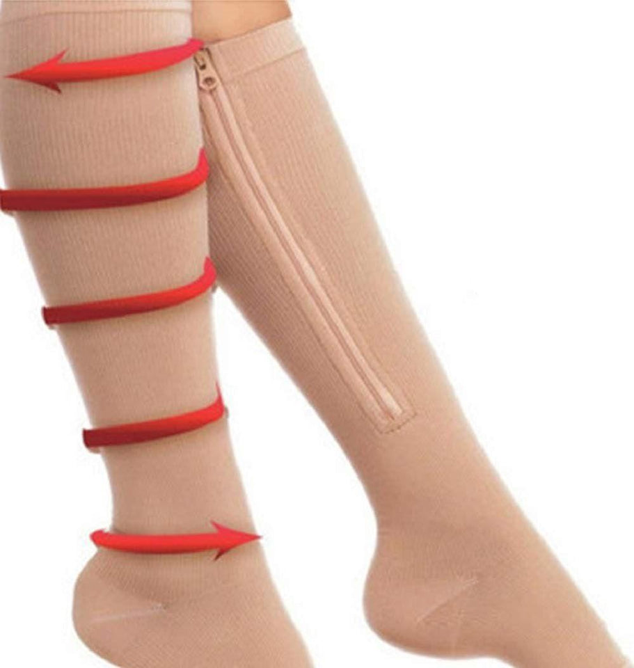 GK Unisex Medical Zipper Compression Socks (Pair of 1)