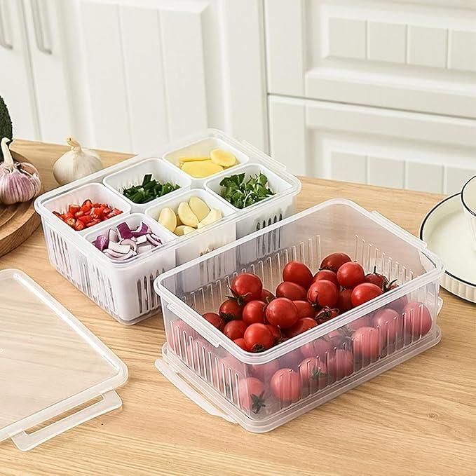 GK Food Storage Container with Lid and 6 Dividers