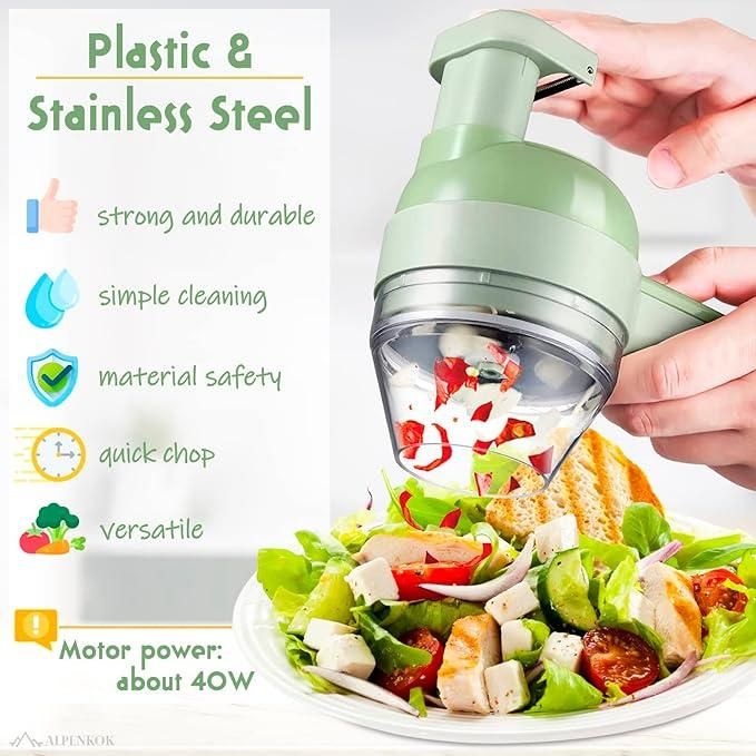 GK 4 in 1 Portable Electric Vegetable Chopper Set