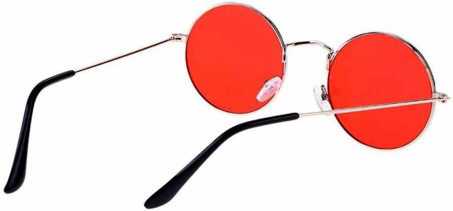 GK Unisex Red Silver Round Sunglass