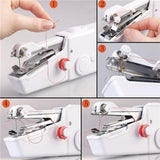 GK Stitch Portable Handheld Cordless White Sewing Machine