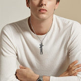 GK Silver and Black Embracing Couple Chain Pendant