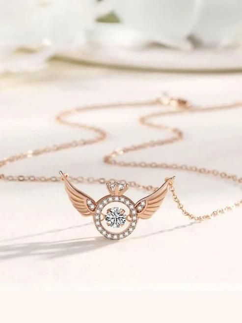 GK Rose Gold Angel Wings Pendant Necklace