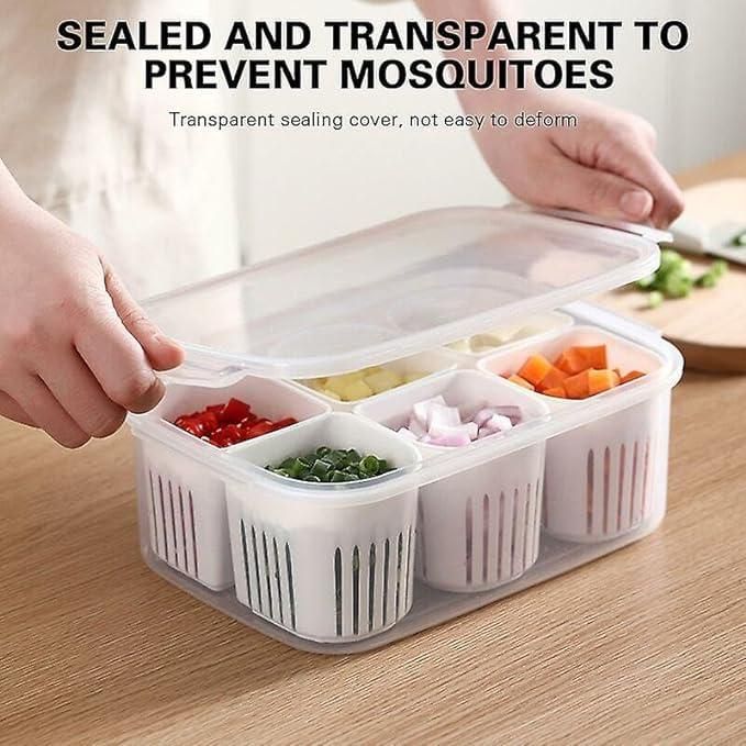 GK Food Storage Container with Lid and 6 Dividers