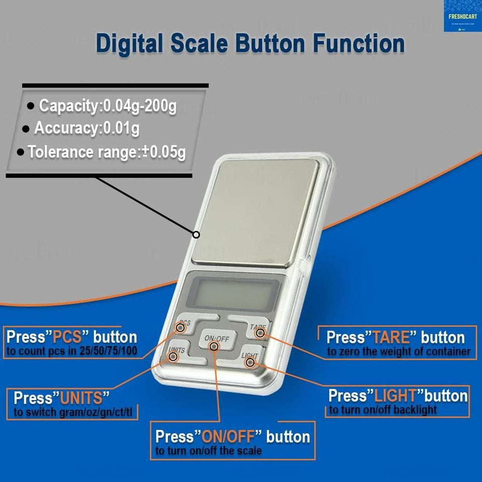 GK Pocket-Sized Digital Weight Scale with Auto Calibration