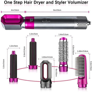 GK 5 in 1 Multifunctional Hair Dryer Styling Tool, Detachable 5-in-1 Multi-Head Hot Air Comb, The Negative Ion Automatic Suction Hair Curler