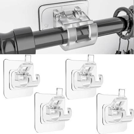 GK Self-Adhesive Rod Clips and Hooks - Pack of 6