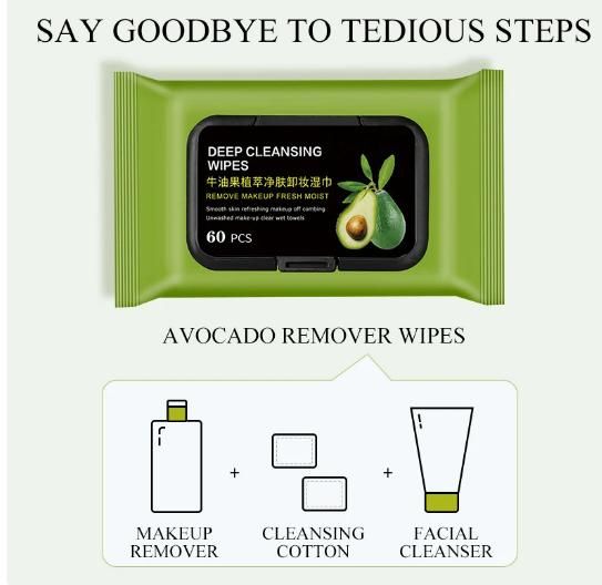 GK Avocado Makeup Remover Wipes (60 Pcs)