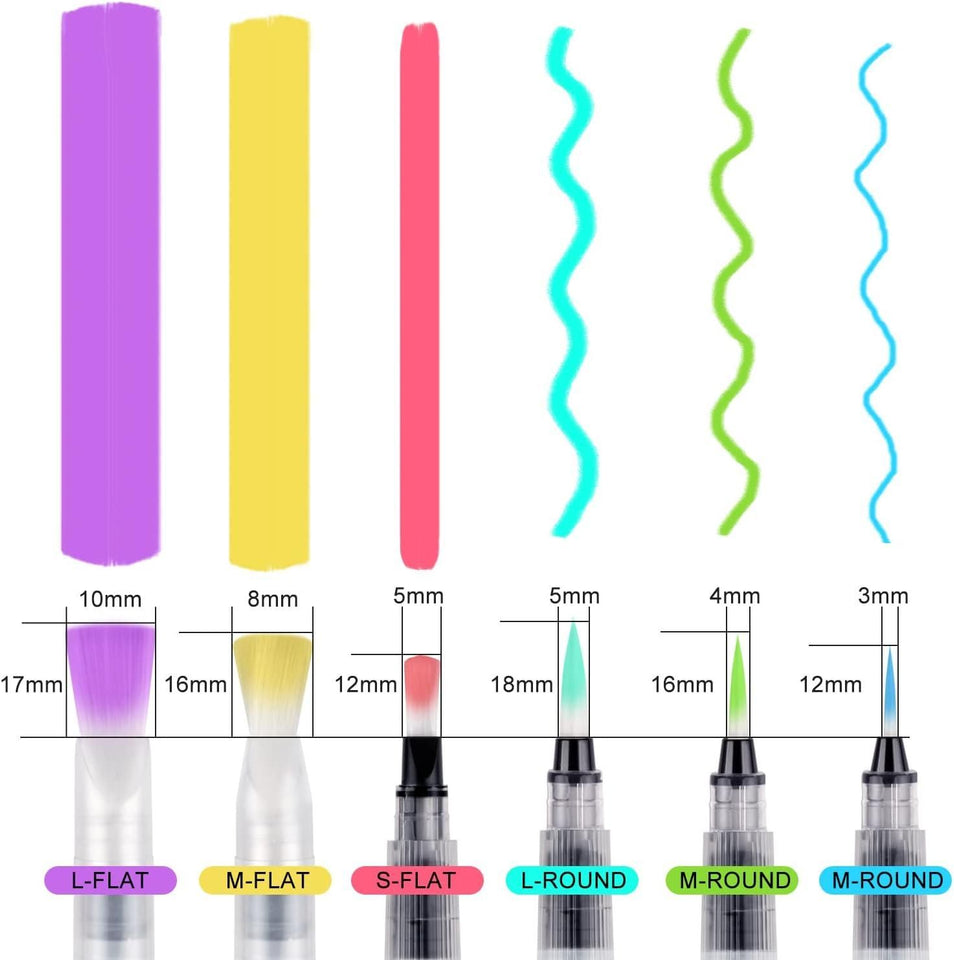 GK Watercolour Tank Brush Set of 6