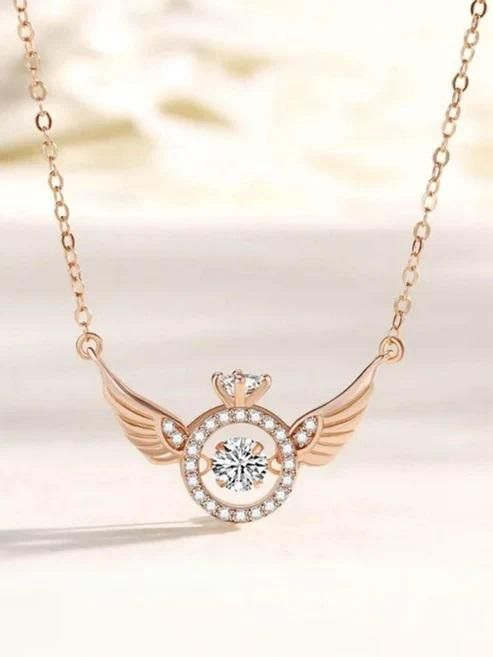 GK Rose Gold Angel Wings Pendant Necklace