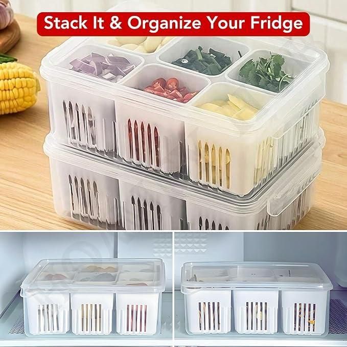 GK Food Storage Container with Lid and 6 Dividers