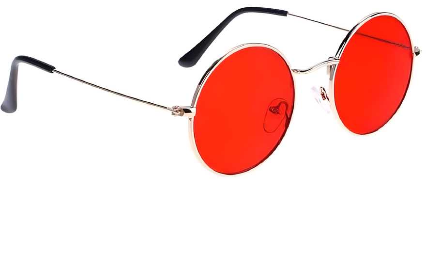 GK Unisex Red Silver Round Sunglass