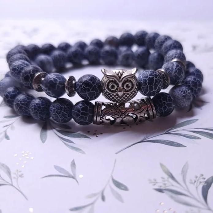 GK Natural Stone Owl Bracelet