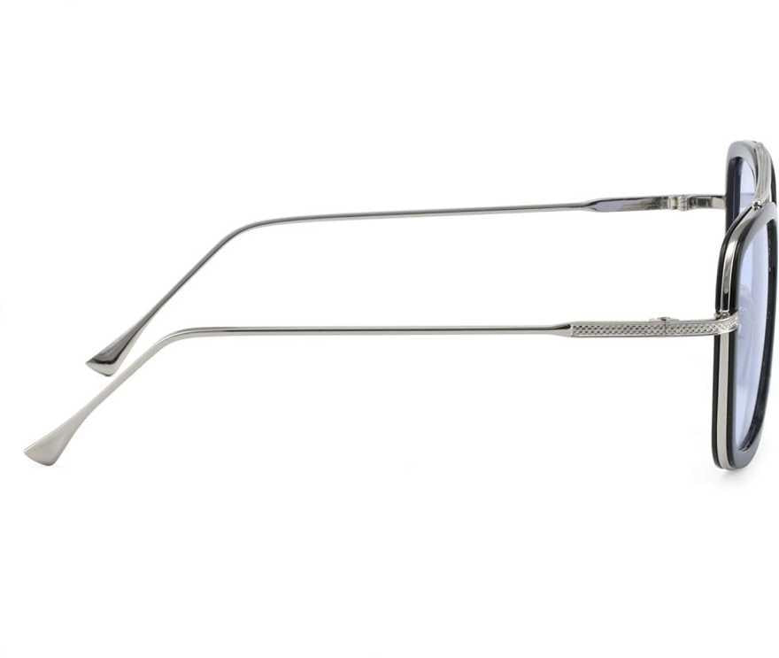 GK Unisex Blue Silver Retro Square Sunglass